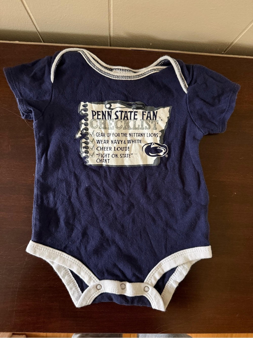 Baby’s Size 6-9 Month Penn State Onesie